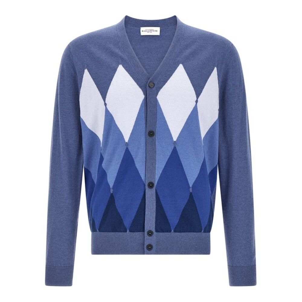 Ballantyne Blue Cotton Men's Cardigan